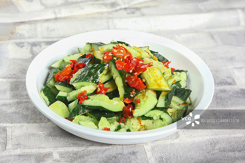 中餐美食-拍黄瓜图片素材