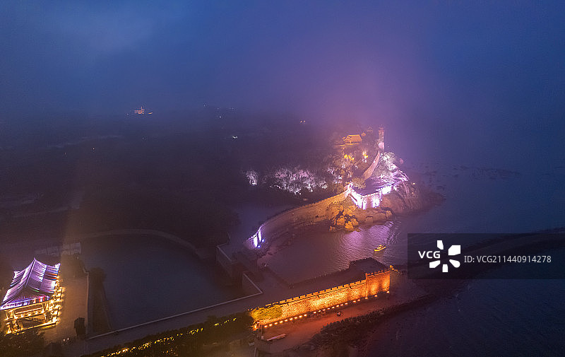 蓬莱阁平流雾图片素材