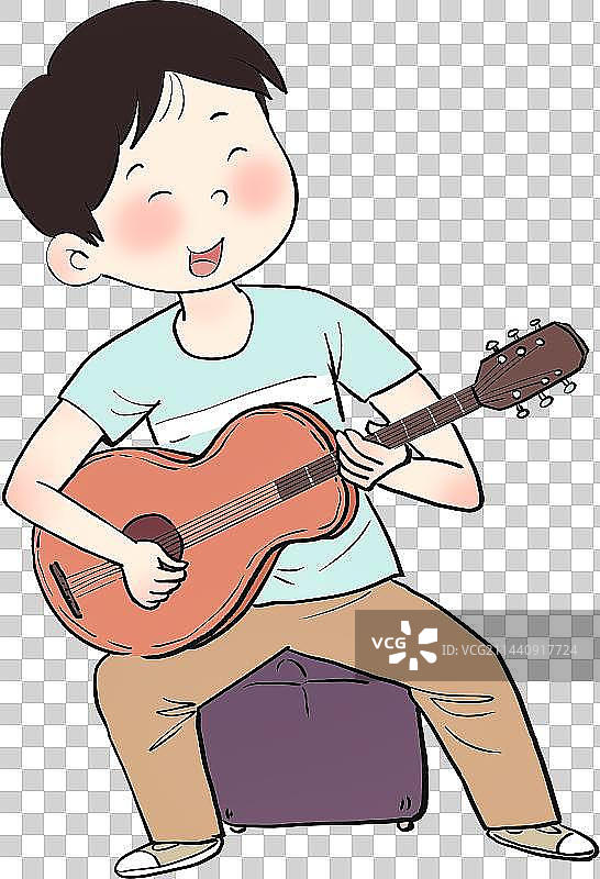 弹吉他的男孩人物元素图片素材