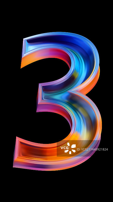 炫彩立体数字图片素材