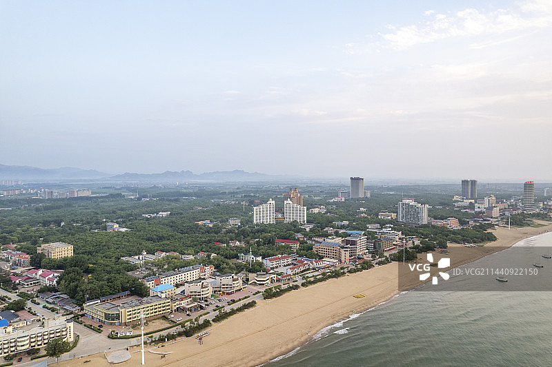 秦皇岛北戴河黄金海岸航拍风景图片素材