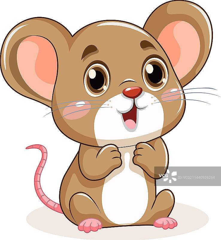 有着大耳朵的可爱小老鼠卡通形象图片素材
