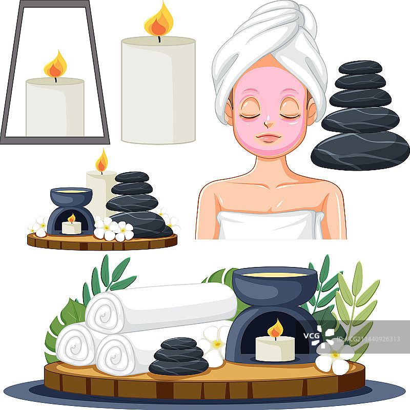水疗桑拿护理元素合集图片素材