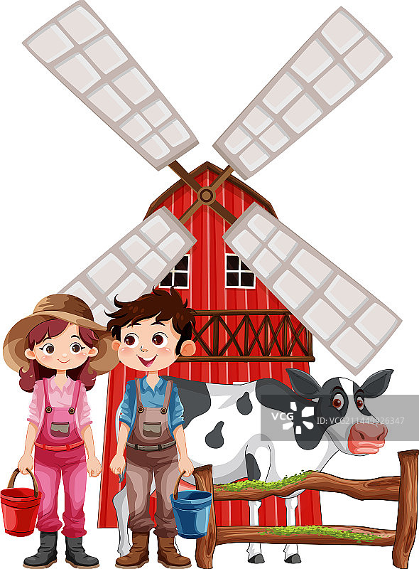 可爱的农夫卡通人物图片素材