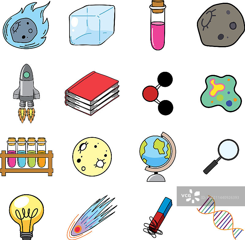 彩色科学图标合集图片素材