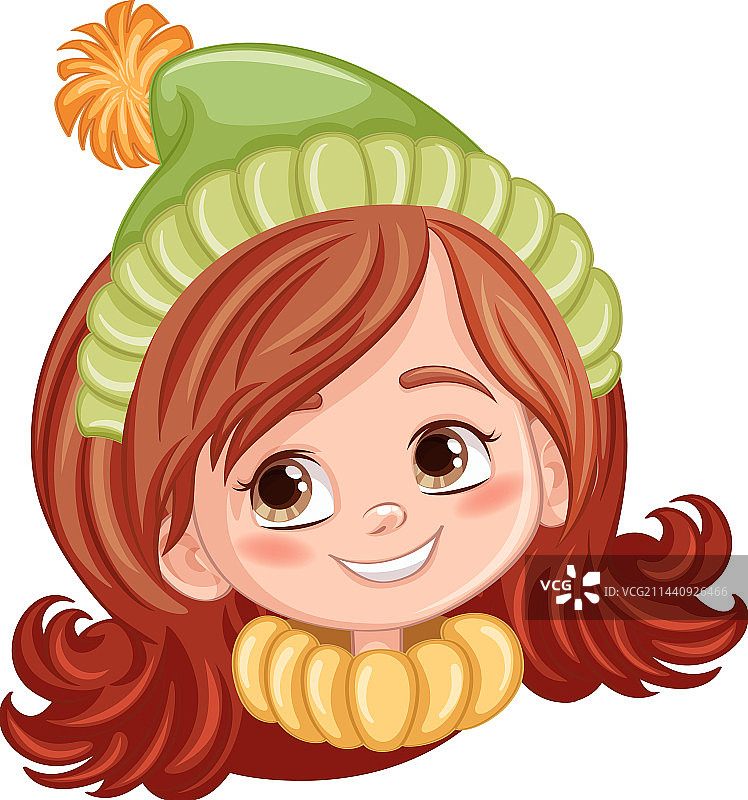 快乐女孩的笑脸头像图片素材