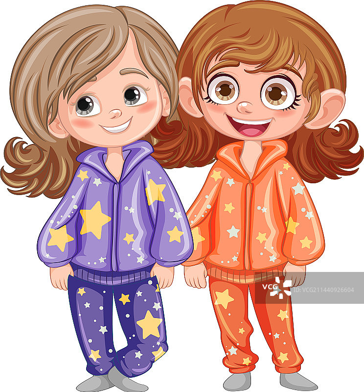 穿睡衣的可爱卡通人物图片素材