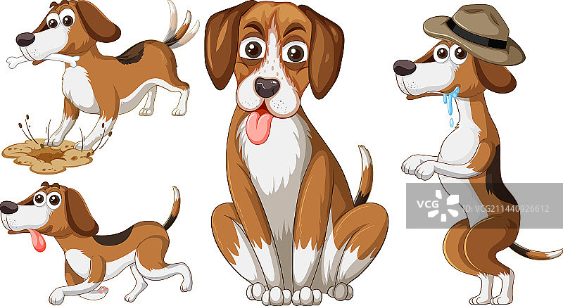 可爱卡通狗合集图片素材