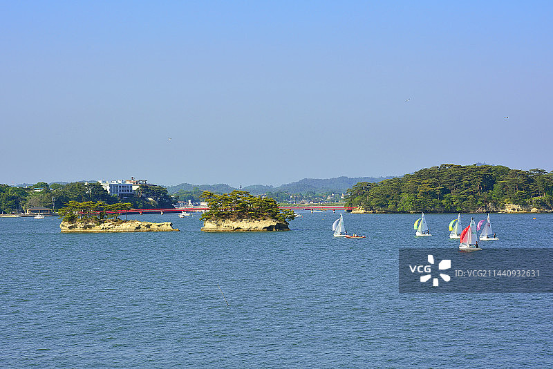 宫城县松岛海滨公园的松岛湾景色图片素材