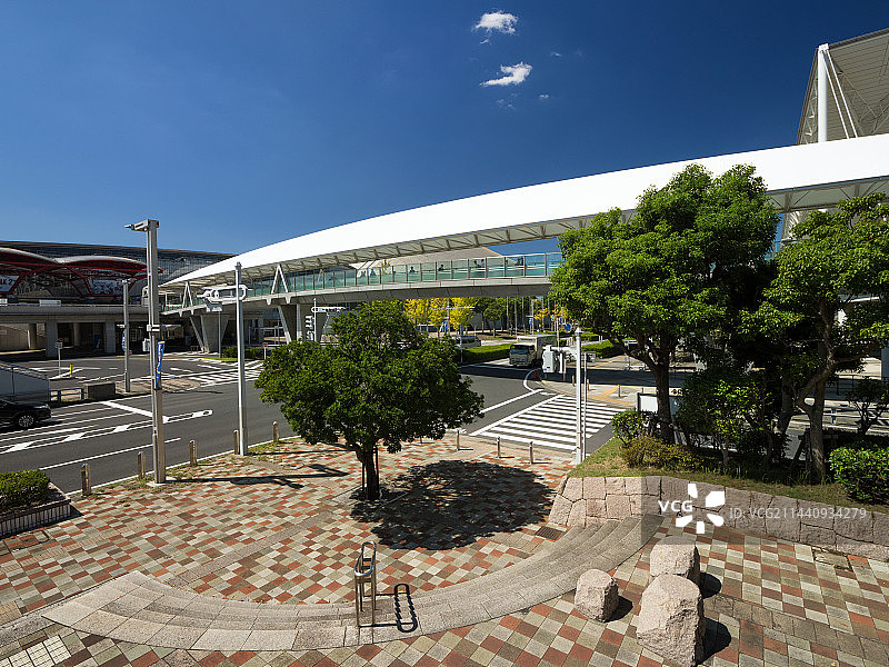 日本千叶县幕张展览馆前的十字路口图片素材