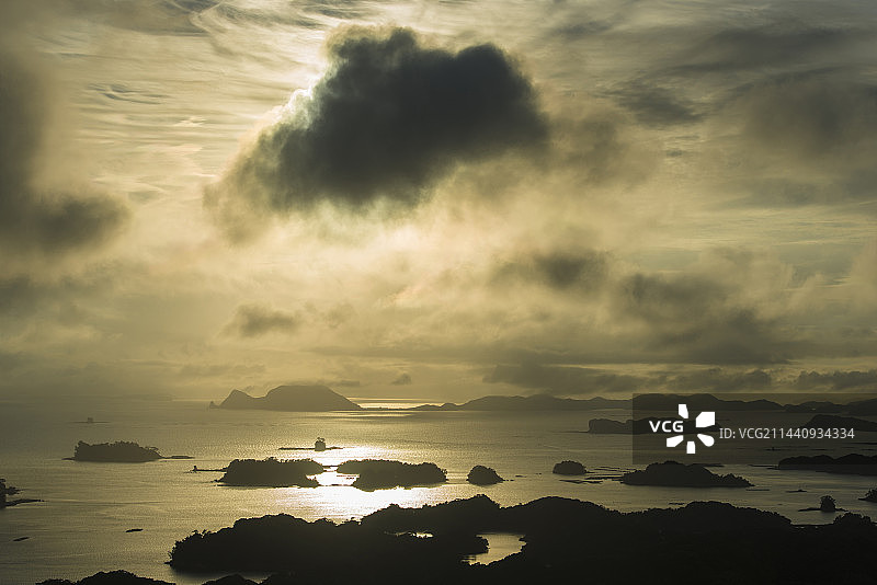 日本九十九岛的日落，长崎县佐世保图片素材