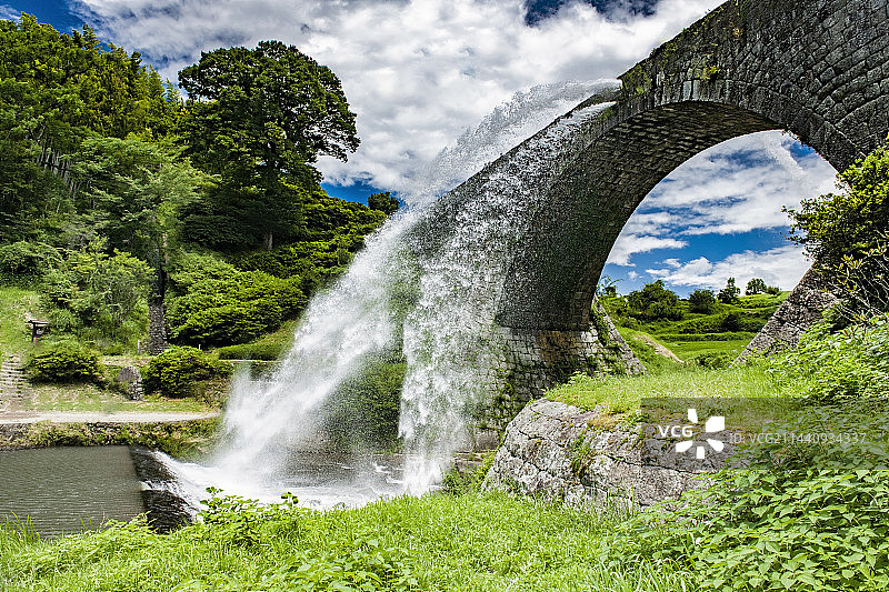 日本熊本县上益城郡通润桥风光图图片素材