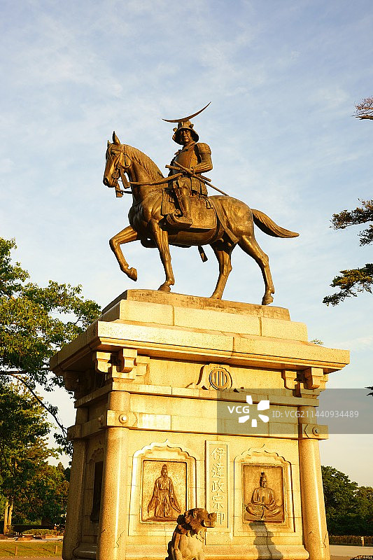 日本仙台市青叶区伊达政宗雕像图片素材