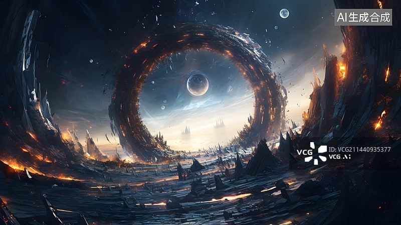 【AI数字艺术】游戏影视CG概念宇宙基地背景壁纸图片素材