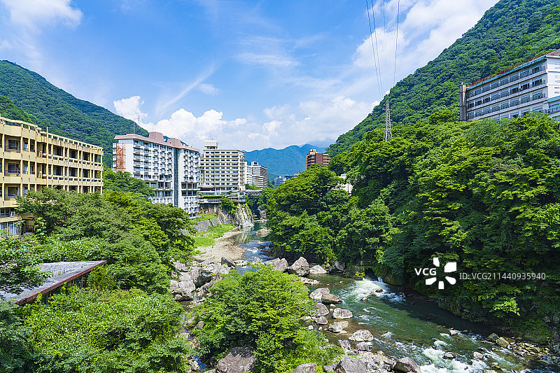 日本栃木县日光市鬼怒川温泉峡谷度假区图片素材