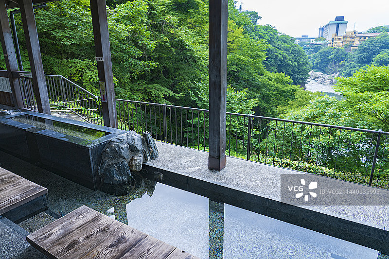 日本栃木县日光市鬼怒川温泉足浴图片素材