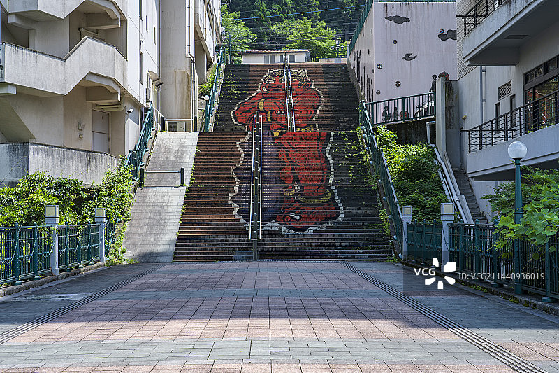 日本枥木县日光市鬼怒川温泉的抚恋桥图片素材