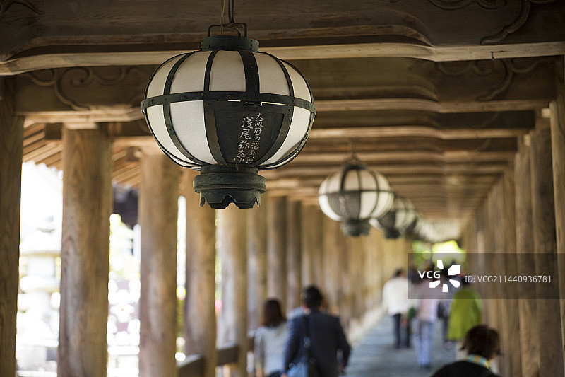 日本奈良县樱井市长谷寺的升廊图片素材