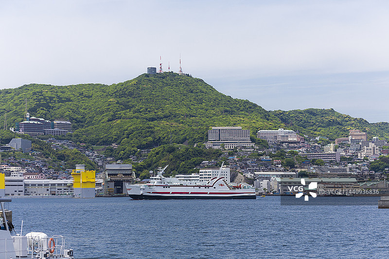 日本长崎稻佐山和长崎港图片素材