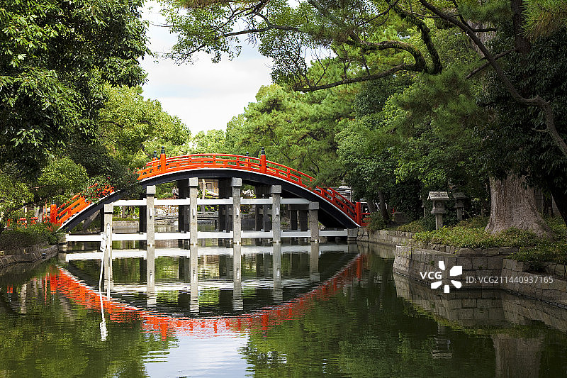 日本大阪住吉大社的鼓桥图片素材
