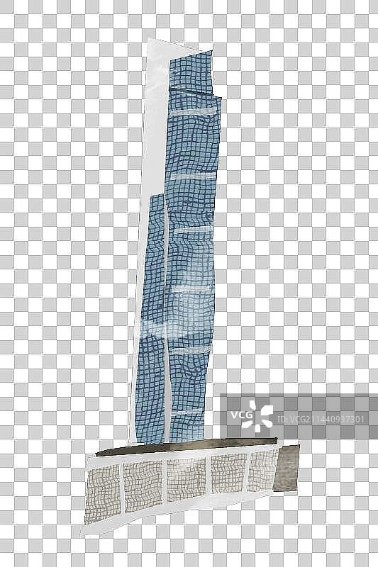 广州周大福金融中心插画元素图片素材