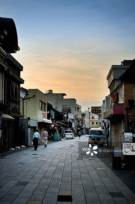 川越市的黄昏，位于埼玉县图片素材