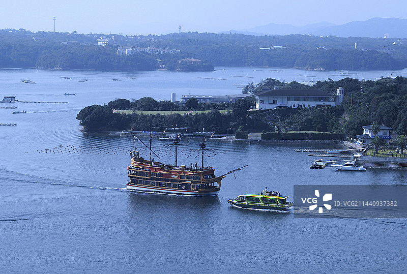 日本三重县：阿戈湾观光船图片素材