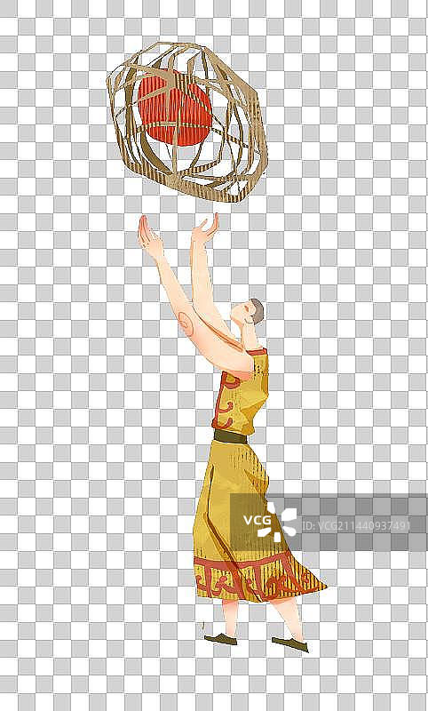 杭州余杭滚灯插画元素图片素材