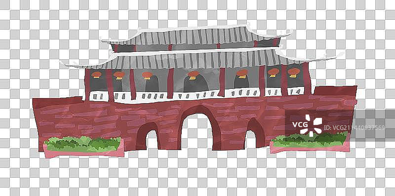 东莞迎恩门城楼插画元素图片素材