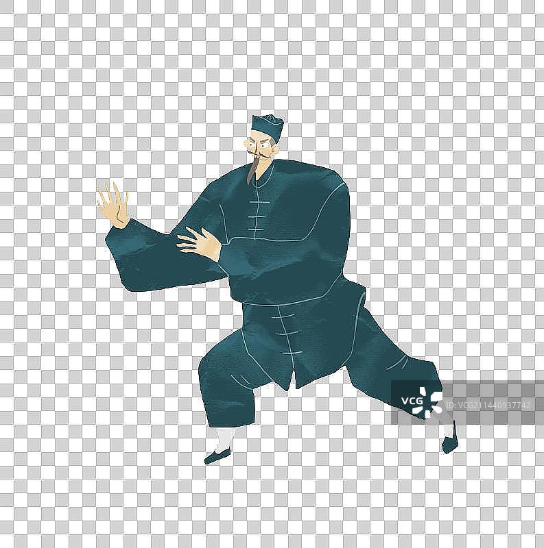 青岛崂山道士插画元素图片素材