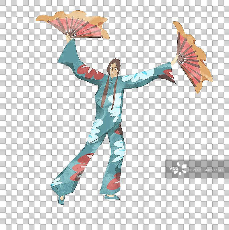 青岛胶州秧歌插画元素图片素材