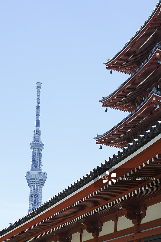 晴空树和浅草寺，日本东京图片素材