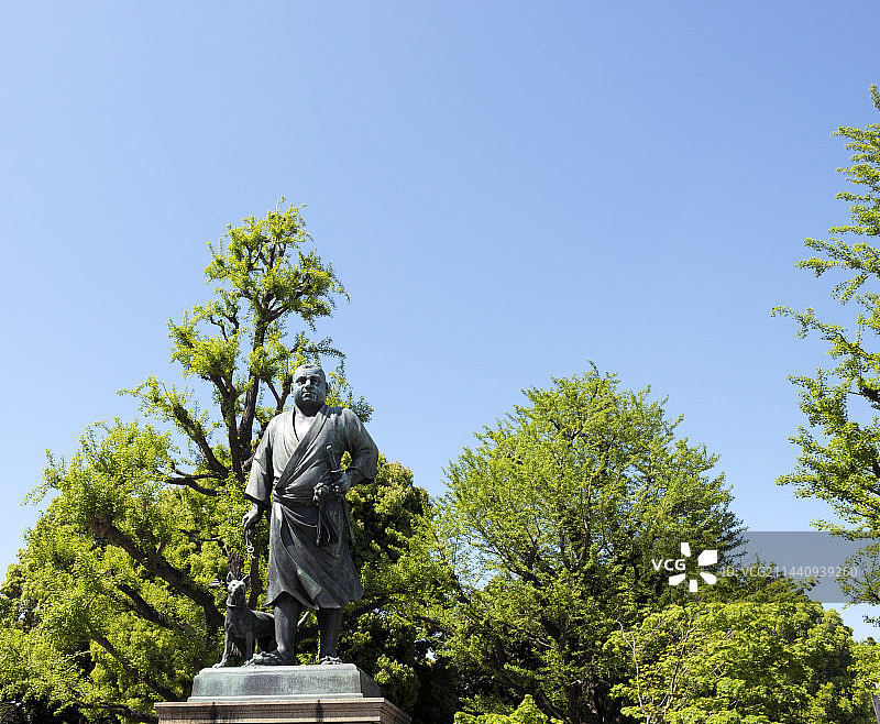 上野公园西乡隆盛雕像，日本东京台东区图片素材