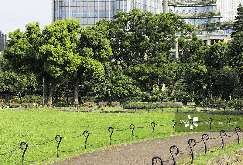 日本东京千代田区日比谷公园盛夏景色图片素材