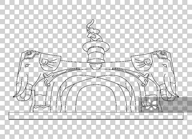 南宁城市地标建筑南宁五象雕塑插画图片素材