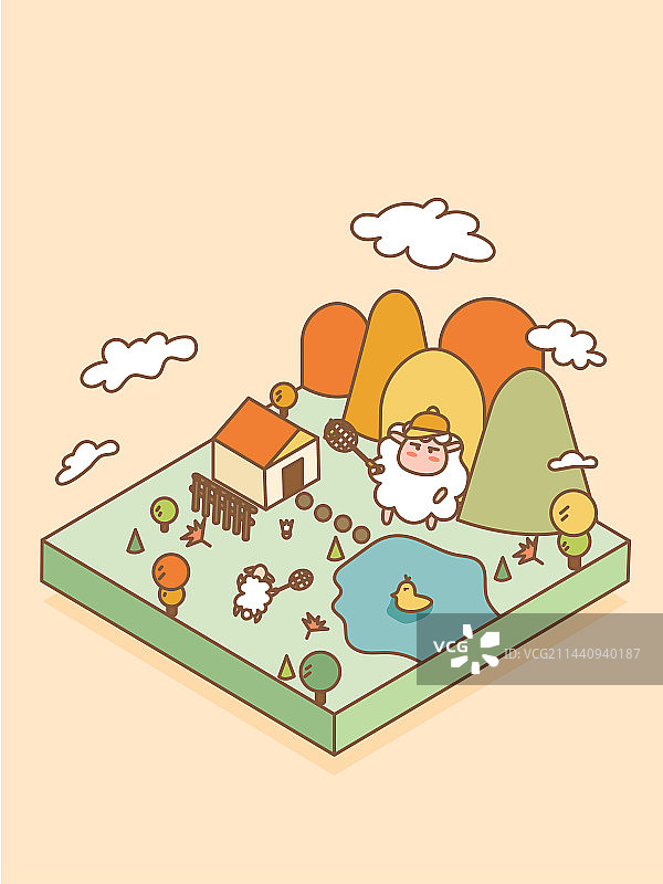 2.5d季节岛图片素材