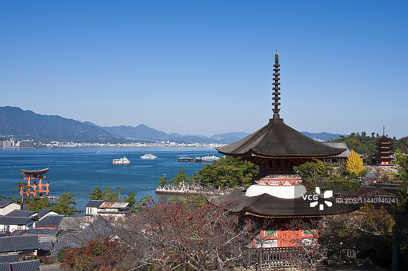 秋叶和宫岛图片素材