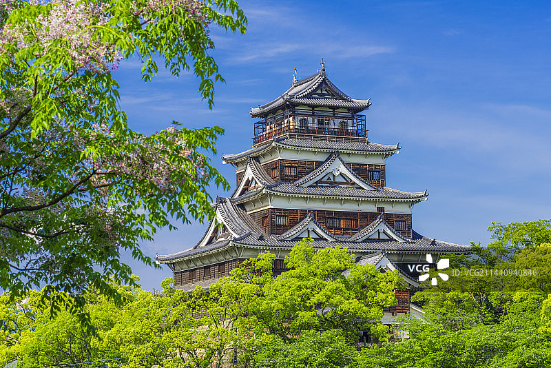 日本广岛县广岛市的广岛城图片素材