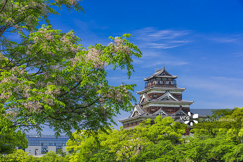 日本广岛县广岛市的广岛城图片素材