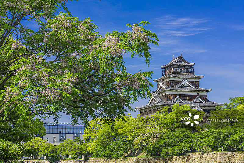 日本广岛县广岛市的广岛城图片素材