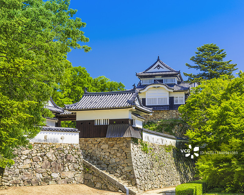 备中松山城，日本冈山县高梁市图片素材
