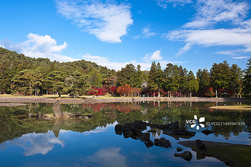 日本毛越寺，岩手县西磐井郡平泉町图片素材