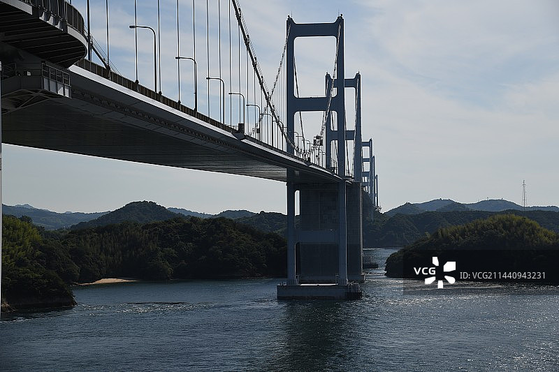 来岛海峡大桥，日本爱媛县今治市图片素材
