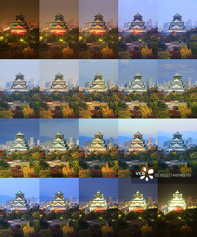 大阪城一日游，日本大阪府大阪市图片素材