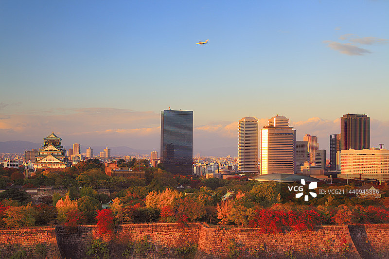 日本大阪秋叶大阪城夜景图片素材
