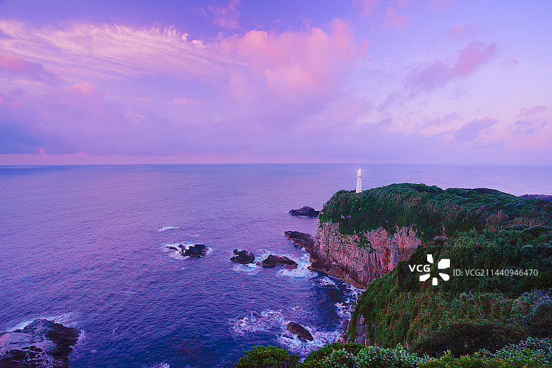 足摺岬的晨曦，四国岛高知县土佐清水市图片素材