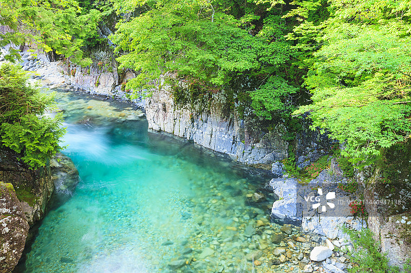 日本长野县阿寺山谷图片素材