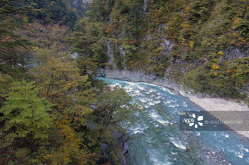 日本富山县黑部峡谷图片素材