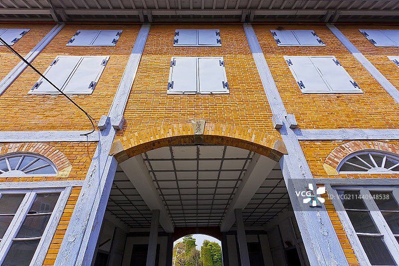 日本群马县富冈丝绸厂东茧仓库图片素材