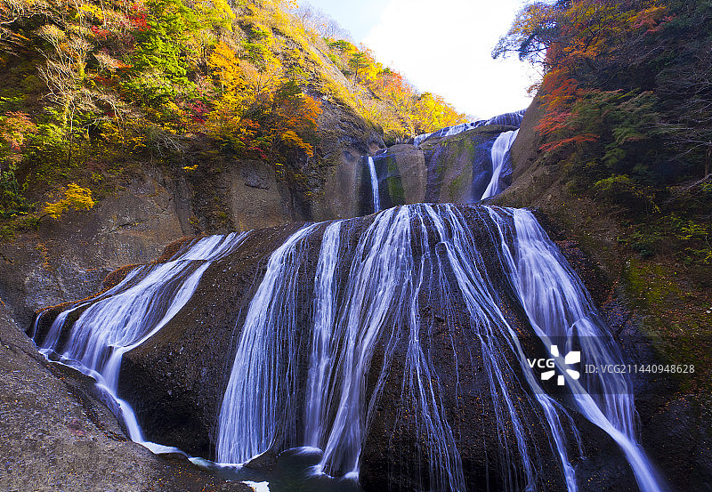 日本茨城县袋田瀑布秋景图片素材